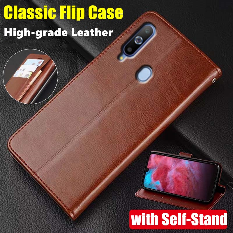 Bao Da Điện Thoại Dạng Ví Nắp Lật Cổ Điển Đơn Giản Có Ngăn Đựng Thẻ Và Giá Đỡ Cho samsung galaxy a8s 6.4 inch sm-g887f g887n g8870 Ốp