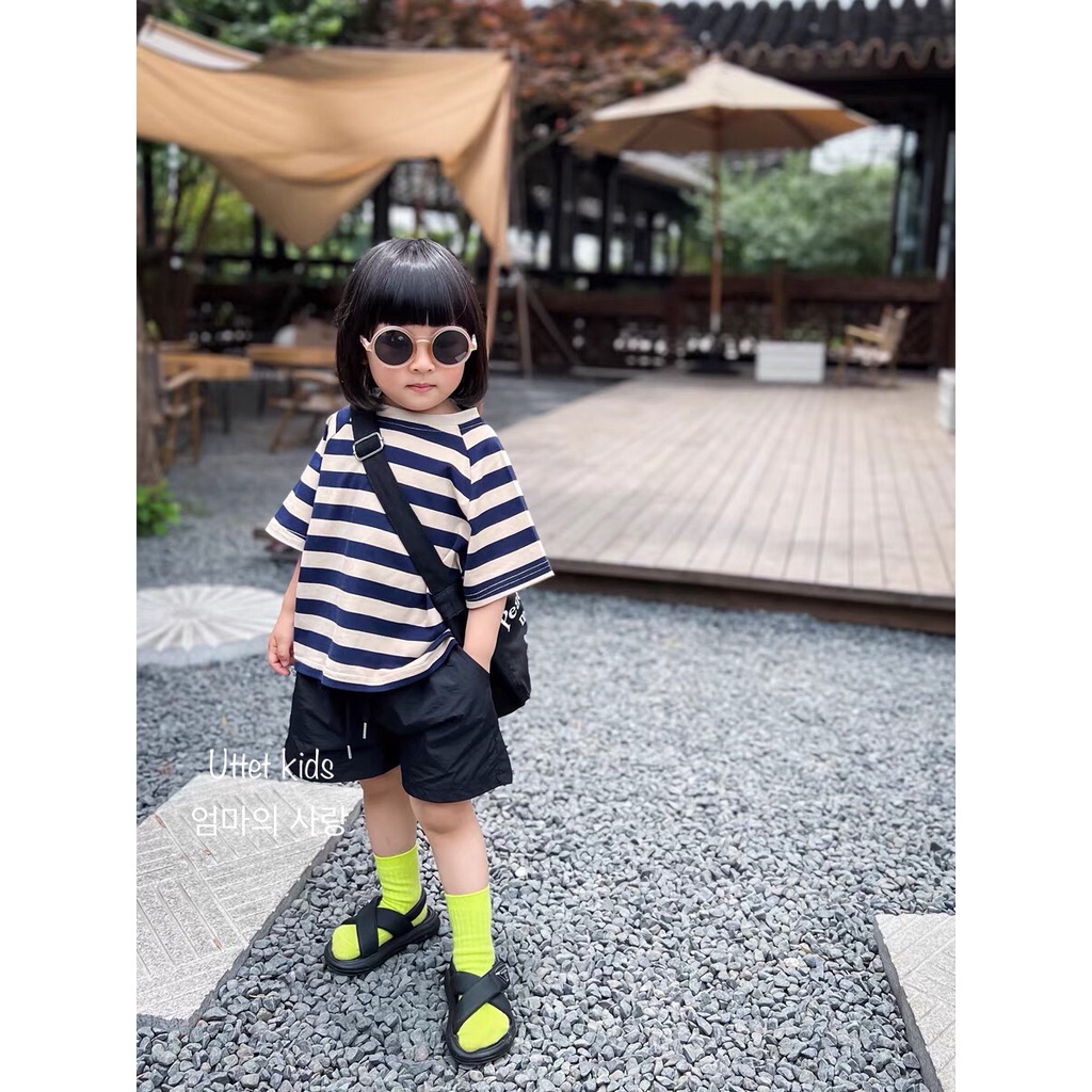 ÁO THUN SỌC TO PHONG CÁCH HÀN QUỐC CHO BÉ GÁI VÀ BÉ TRAI 1196