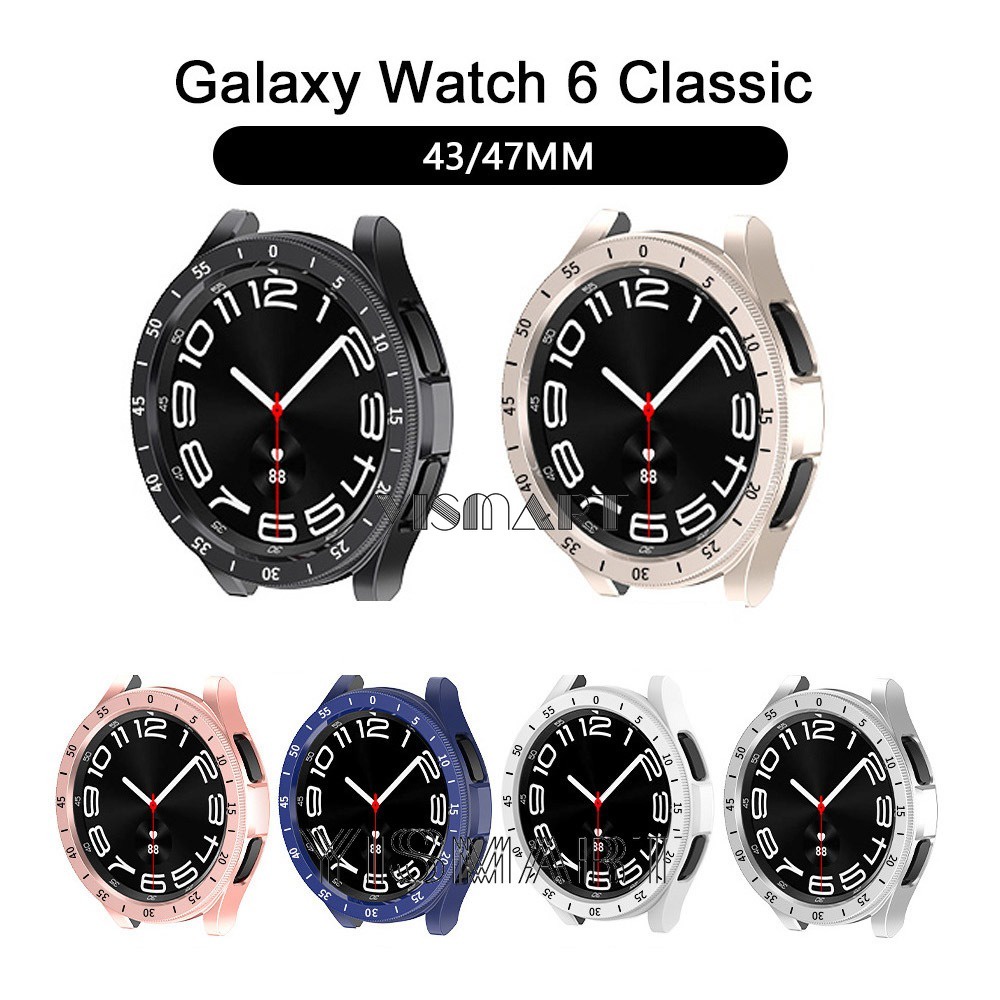 Vòng Nhẫn Nhựa pc Cho Đồng Hồ Thông Minh samsung galaxy watch 6 classic 43mm 47mm galaxy watch6 Ốp