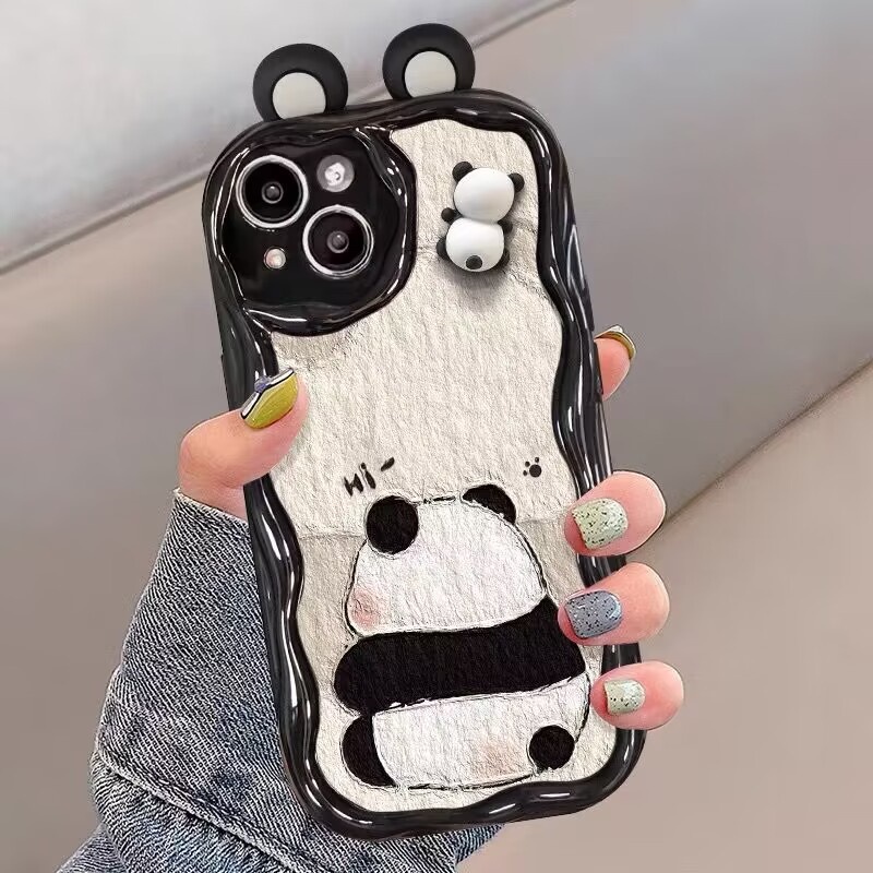 Thời Trang Ốp Điện Thoại Silicon Hình Gấu Trúc 3d Cho xiaomi 11 12t 12 lite poco x3 x4 gt m3 m4 f3 f4 x5 pro nfc redmi note 11t 11 11s 12 5g