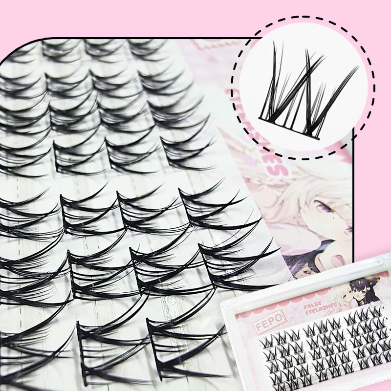 Lông mi giả Derf cong dày tự nhiên trang điểm kiểu Mỹ cho người mới bắt đầu 10mm-11mm E040