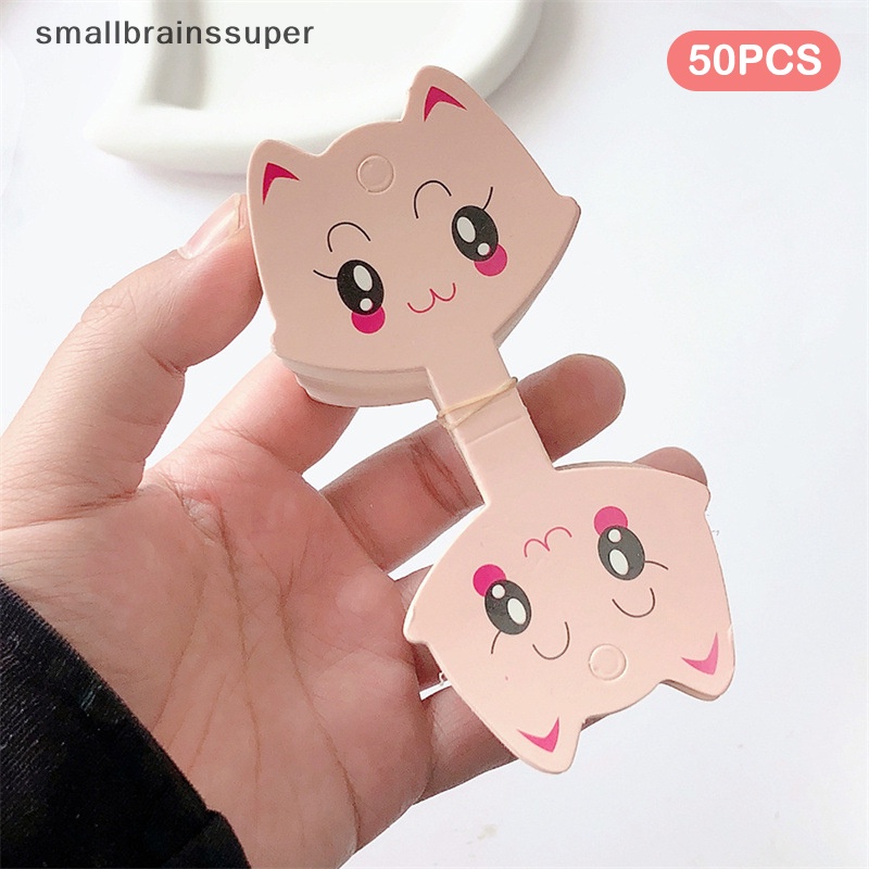 Bộ 50 Thẻ Giấy Hình Mèo Màu Hồng Trưng Bày Kẹp Tóc / Trang Sức diy
