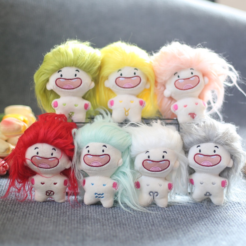 Búp Bê Nhồi Bông Hình 12 Cung Hoàng Đạo Tóc Dài 12cm Dễ Thương