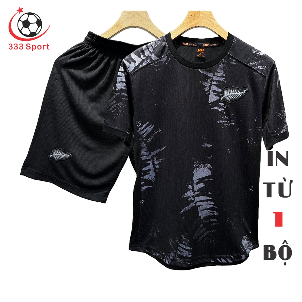 Quần Áo Bóng Đá, logo thêu New Zealand Đen 2023 Thun Mè Cao Cấp - Áo bóng đá giá tốt