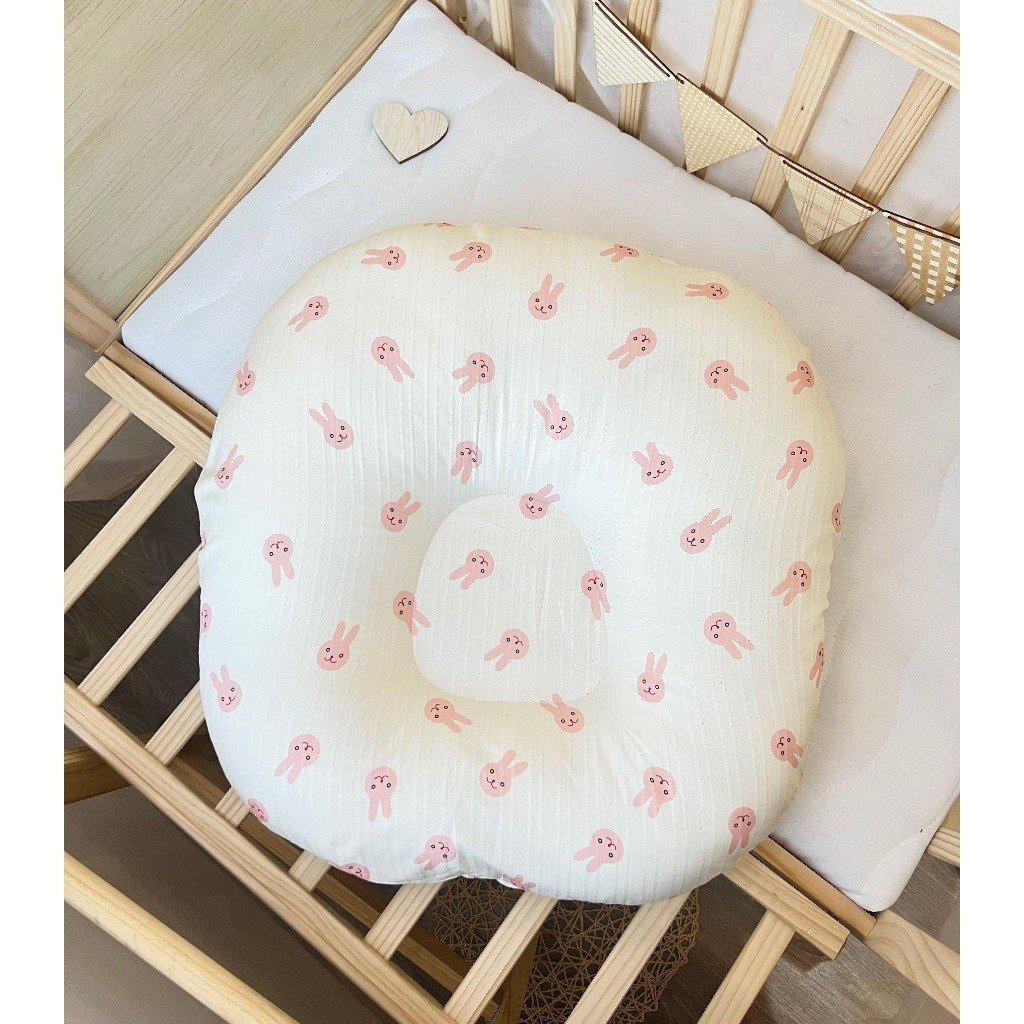 Gối Chống Trào Cho Bé Kích Thước 70*70cm Nặng 1.8-1.9kg Vải Đũi Gân Doomi Baby - HT659
