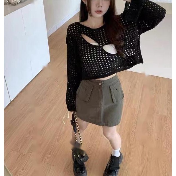 Áo Dệt Kim Hai Dây Thời Trang Mùa Xuân 2023 Cho Nữ