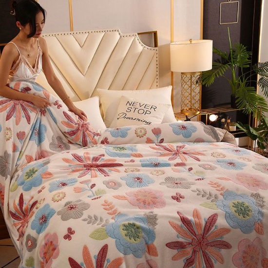 Mới Chăn Bông Tuyết Hai Mặt Dày Dặn Ấm Áp