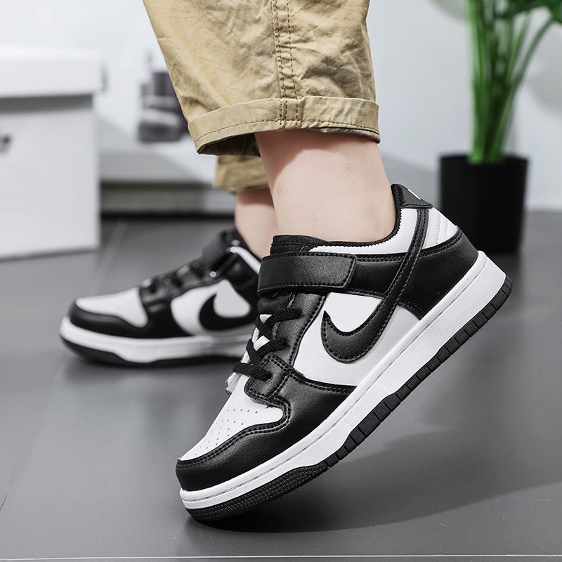 Giày Sneaker Aj Màu Trắng Đen Nhiều Màu Hình Gấu Trúc Mùa Hè Cho Học Sinh Tiểu Học