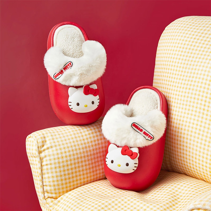 Sanrio Dép Bông Cheerful Mario Đi Trong Nhà Dễ Tháo Rời Cho Bé dép bông đế cao