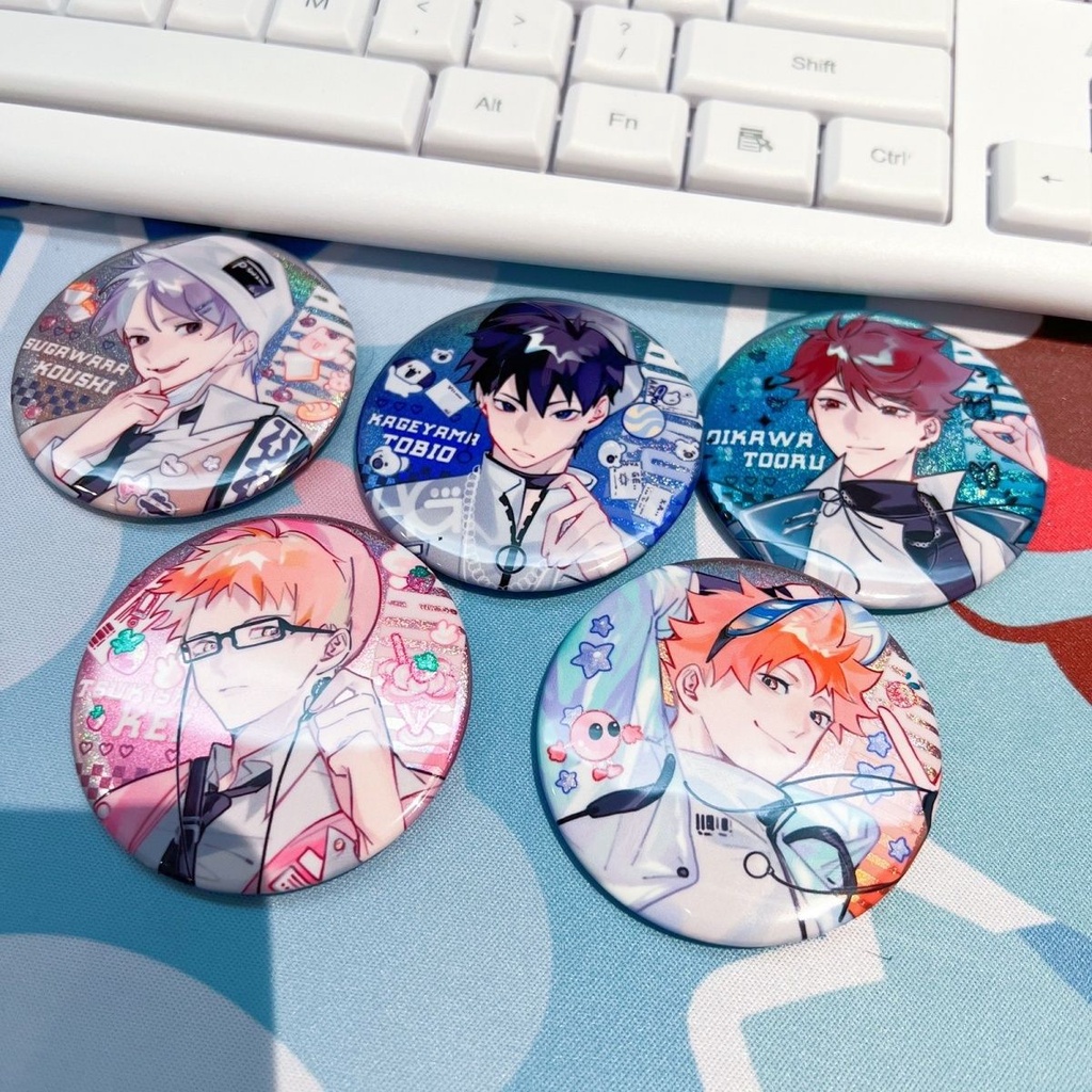 Haikyuu Daily Badge Bar Pendant KeychainMóc Khóa Huy Hiệu Quả Bóng Chuyền Hàng Ngày merchandise Trẻ Trung