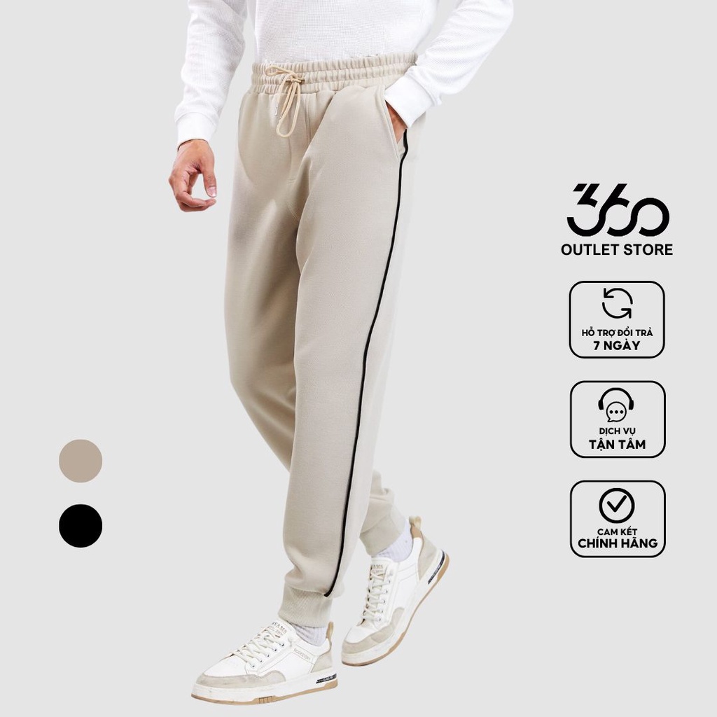 Quần nỉ jogger nam dây rút thương hiệu 360 Boutique chất liệu Pique co dãn cao cấp - QGNTK406