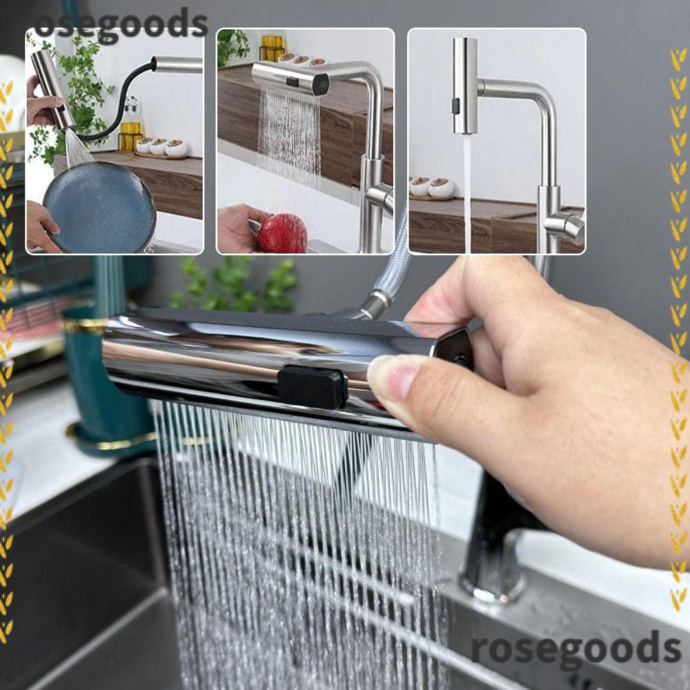 Vòi Bếp Thác Nước rosegoods1, Vòi Nhà Bếp 3 Trong 1 360° Đầu Vòi Nước