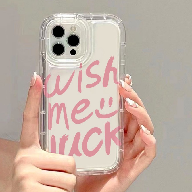 Ốp lưng Oppo A94 A93 Reno 8t 8 8z 7 7z 6 5 4 F11 Pro F9 Pro English letters wish me luck what up soft phone case