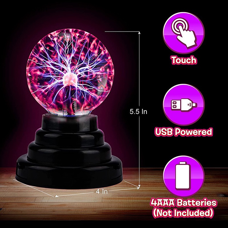 Bóng Đèn plasma Ma Thuật 3 inch Cảm Ứng Ánh Sáng Ban Đêm Không Khí Mới Làm Quà Tặng Giáng Sinh Cho Bé