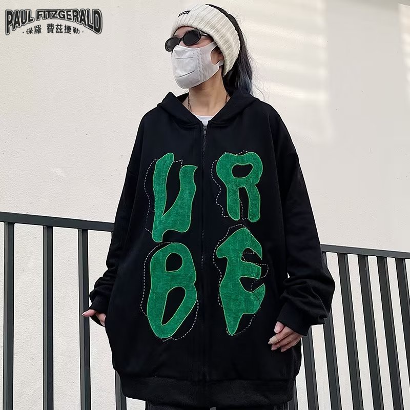 Áo Khoác Hoodie Thêu Chữ paul fitzgerald Phong Cách retro Cho Nam