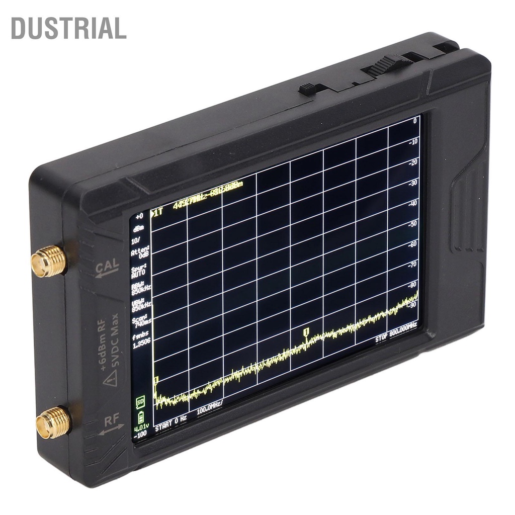 Dustrial Máy phân tích tần số quang phổ Màn hình LCD TFT 4in 100k đến 5 3 GHz đầu ra phát RF có thẻ lưu trữ