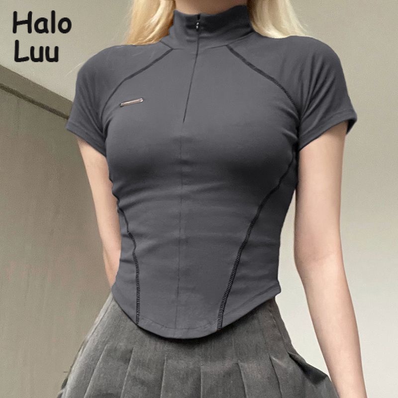 Halo  Luu áo phông áo thun nữ croptop baby tee Thời trang hàn quốc WTX2390ANC 37Z230911