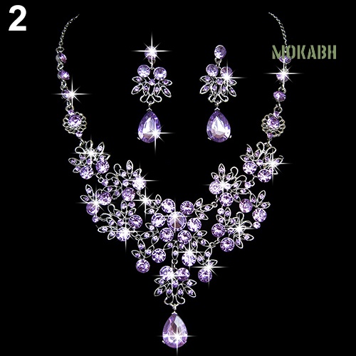Bộ Vòng cổ + Bông Tai Hình Hoa Bằng acrylic Cho Nữ