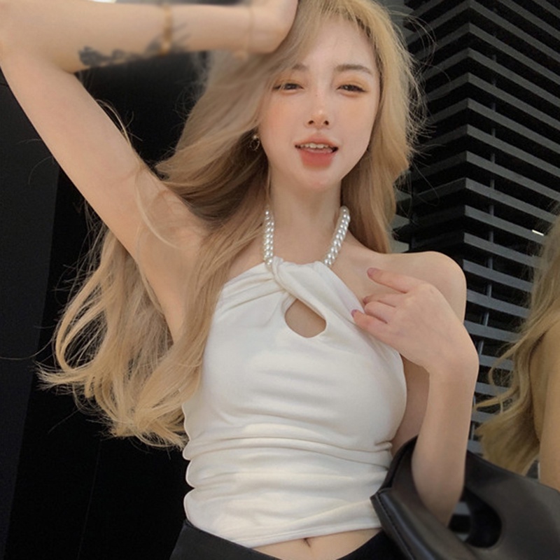 Áo Hai Dây Màu Trơn Phong Cách Hàn Quốc Quyến Rũ Cho Nữ