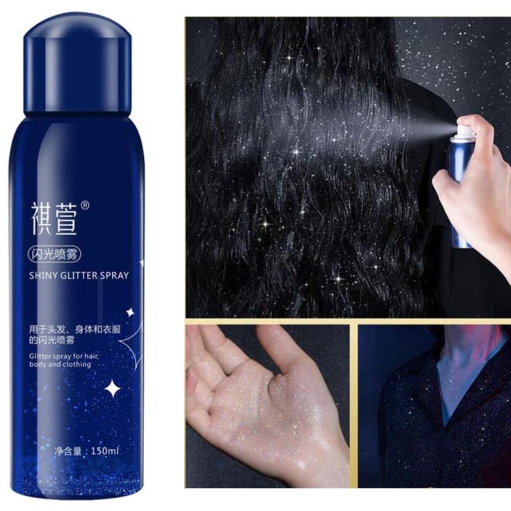 Xịt Body Nhũ, Xịt Tóc Kim Tuyến Lấp Lánh Cho Tiệc Tùng Qiqishop