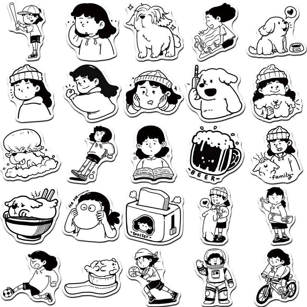 50 Miếng Dán Hoạt Hình Trang Trí Mũ Bảo Hiểm Xe Đạp