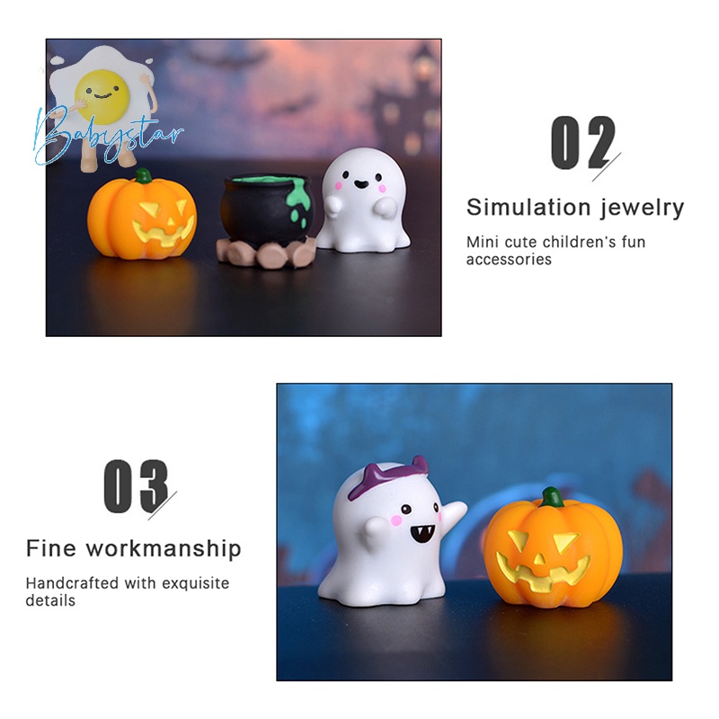 Mô Hình Ma Cà Rồng Bí Ngô mini Bằng Nhựa resin Trang Trí halloween Mới