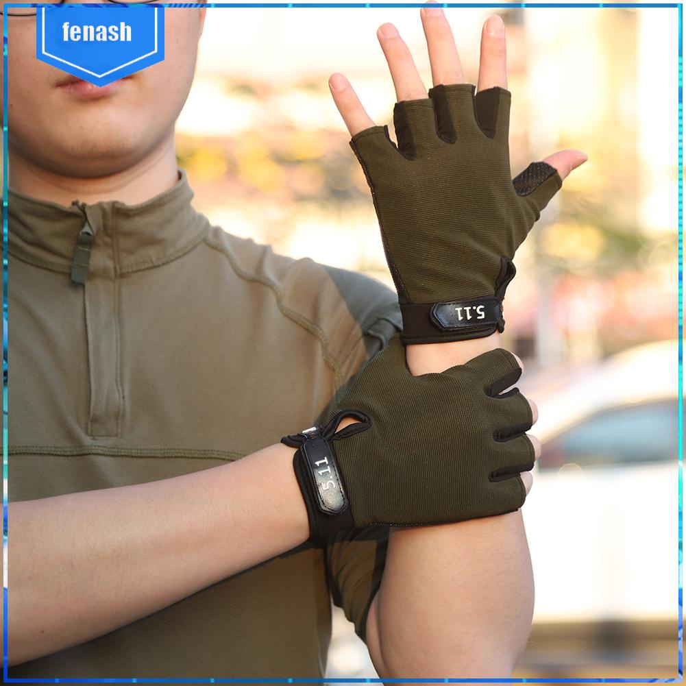 Găng Tay Hở Ngón Chống Trượt Thoáng Khí