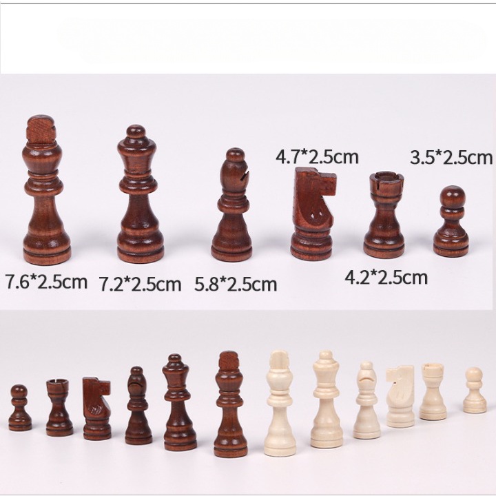 Quân Cờ Lẻ Thay Thế, Cờ Vua Lẻ Gỗ Vua Cao 7.6cm