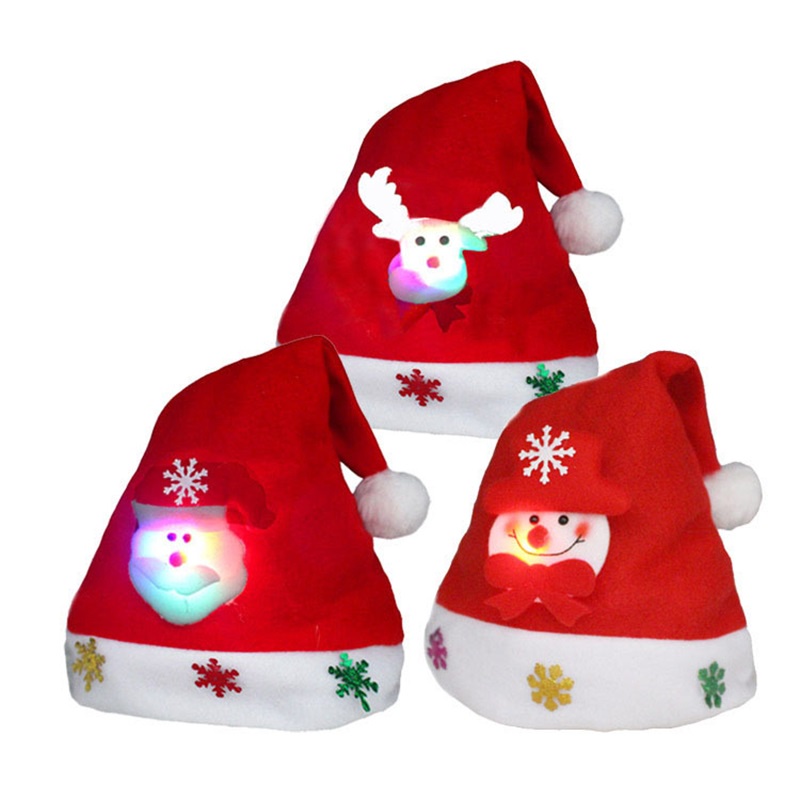 Mũ Hóa Trang Ông Già Noel Có Đèn led Dễ Thương Cho Trẻ Em Và Người Lớn