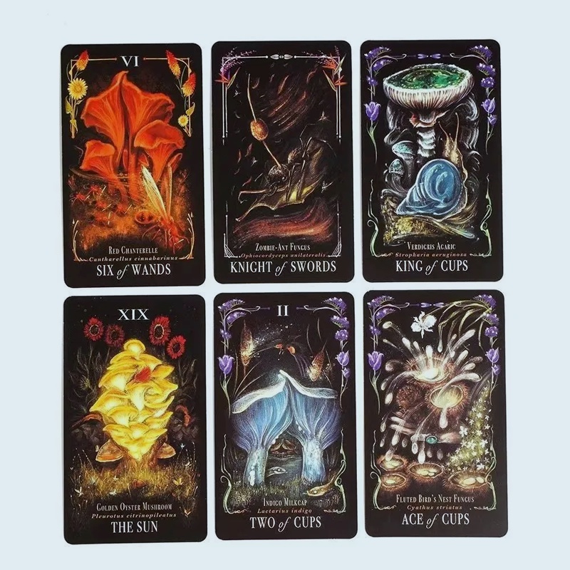 Midnight Magic A Tarot Deck of Mushrooms Cards 78 Unique Tarot Cards Designs Based on the Mysterious World of Mushrooms