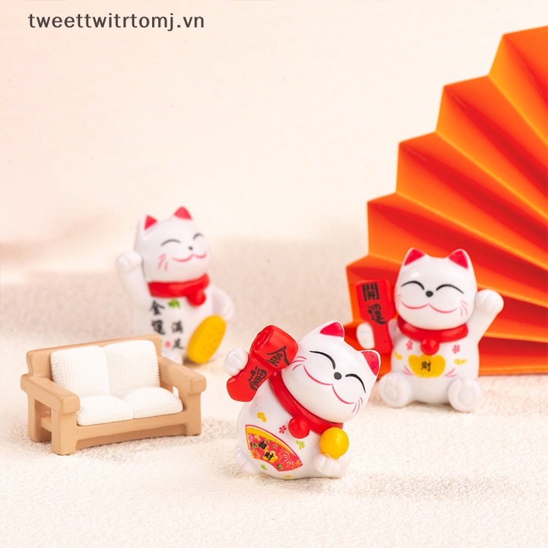 Mô Hình Mèo May Mắn mini Trang Trí Nhà Cửa vn