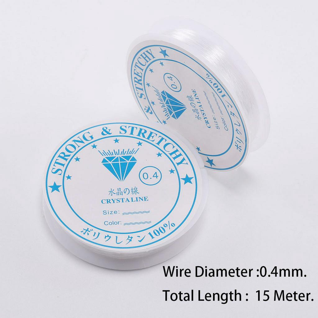 1 Cuộn 5-15m Dây Chuỗi Hạt Pha Lê Co Giãn 0,4-1,0mm charms