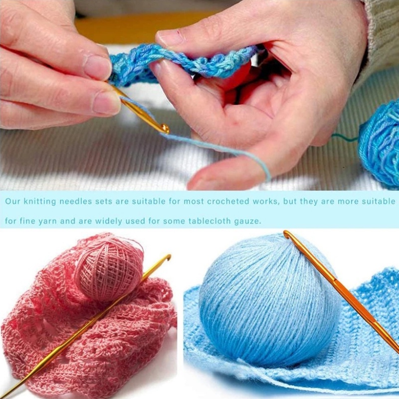 Móc Đan Len Bằng Nhôm Mạ Vàng 2.5 / 3 / 3.5 / 4 / 4.5 / 5 / 5.5 / 6mm