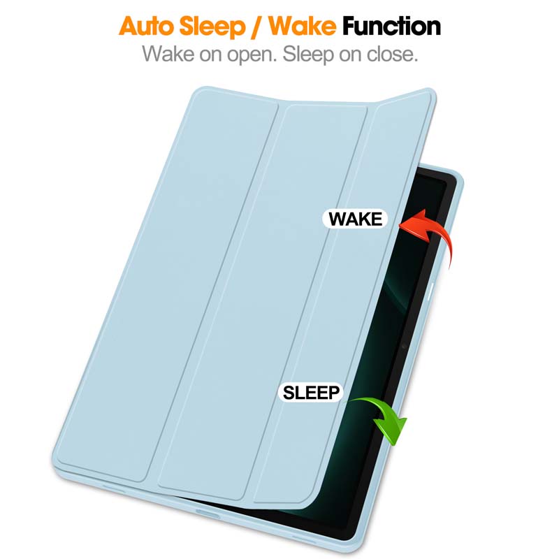 Lật Bao Da Máy Tính Bảng Mềm Có Ngăn Đựng Bút Cho Samsung Galaxy Tab S9 FE SM-X510 X516 X710 X716 S9FE 5G case S9FE+ X610 X616 S9+ X810 X816 FE+ cover fe Giá Đỡ