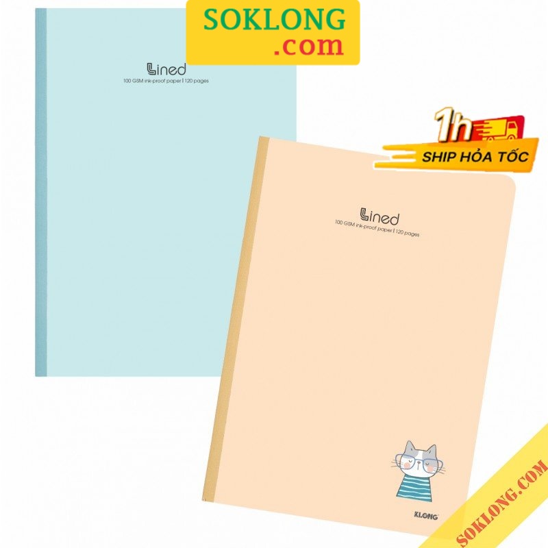 Vở kẻ ngang A4 120 trang Klong may dán gáy MS 847 SOKLONG, tập sổ bìa dễ thương giấy 100gsm