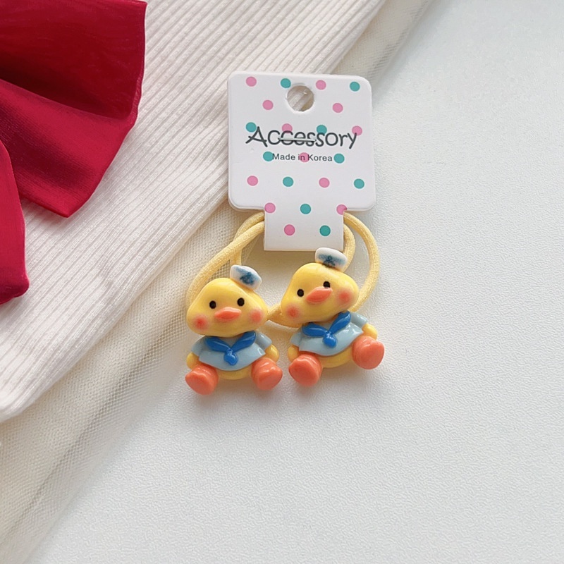 Set 2 Dây Cột Tóc Co Giãn Hình Ếch / Thỏ Dễ Thương Cho Bé Gái