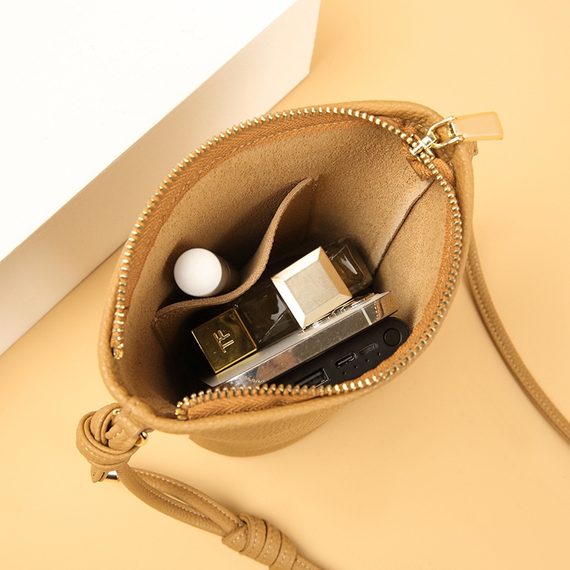 Biểu Tượng Zero Túi Đeo Chéo Một Bên Vai Bằng Da Thật Màu Trơn Thời Trang Đơn Giản Dành Cho Bạn Nữ @