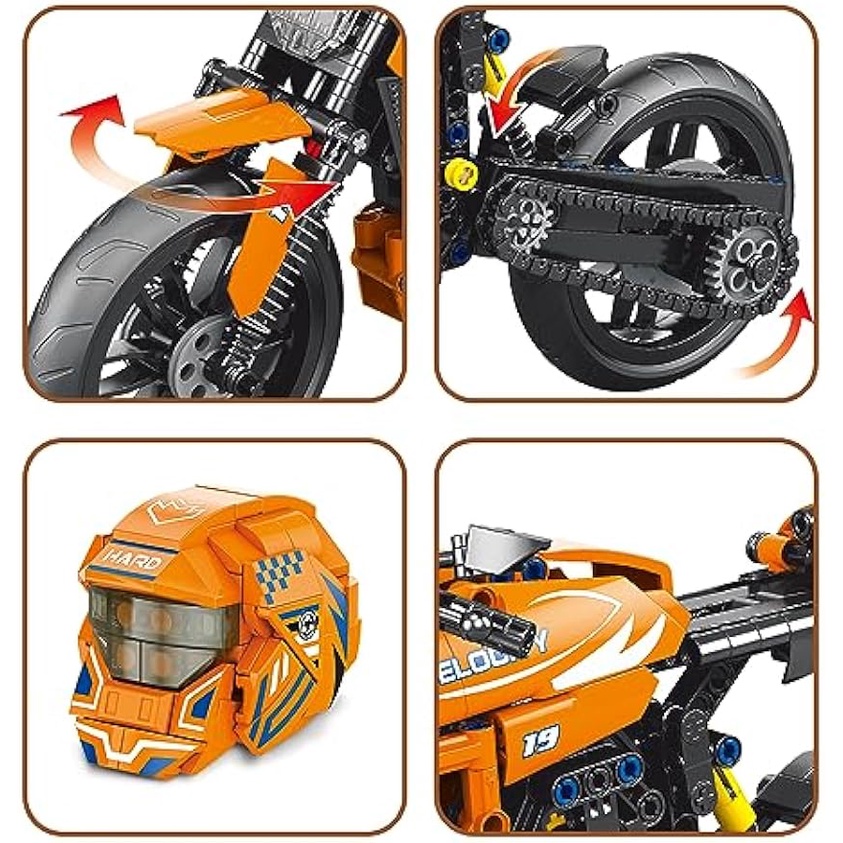 Bộ Đồ Chơi Lắp Ráp Mô Hình Xe Mô Tô Cho Bé Trai Và Bé Gái