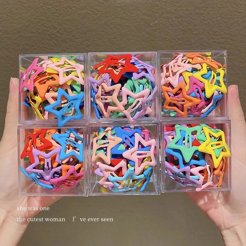 Set 50 Kẹp Tóc kẹp tóc cho bé kẹp tóc con Hình Ngôi Sao Nhiều Màu Sắc
