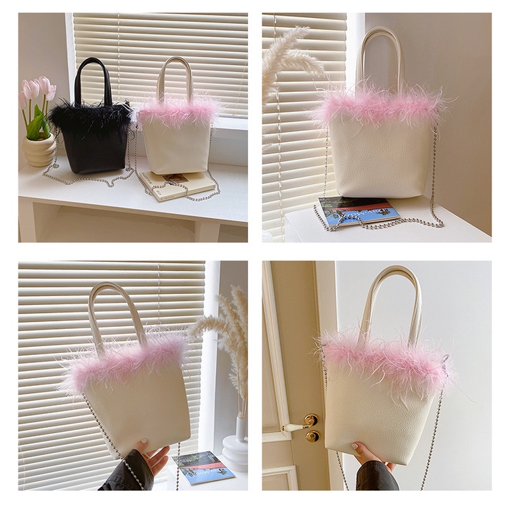 Túi Đeo Chéo Vai Bằng Vải Lông Thời Trang Thu Đông 2023 Kiểu Mới Cho Nữ