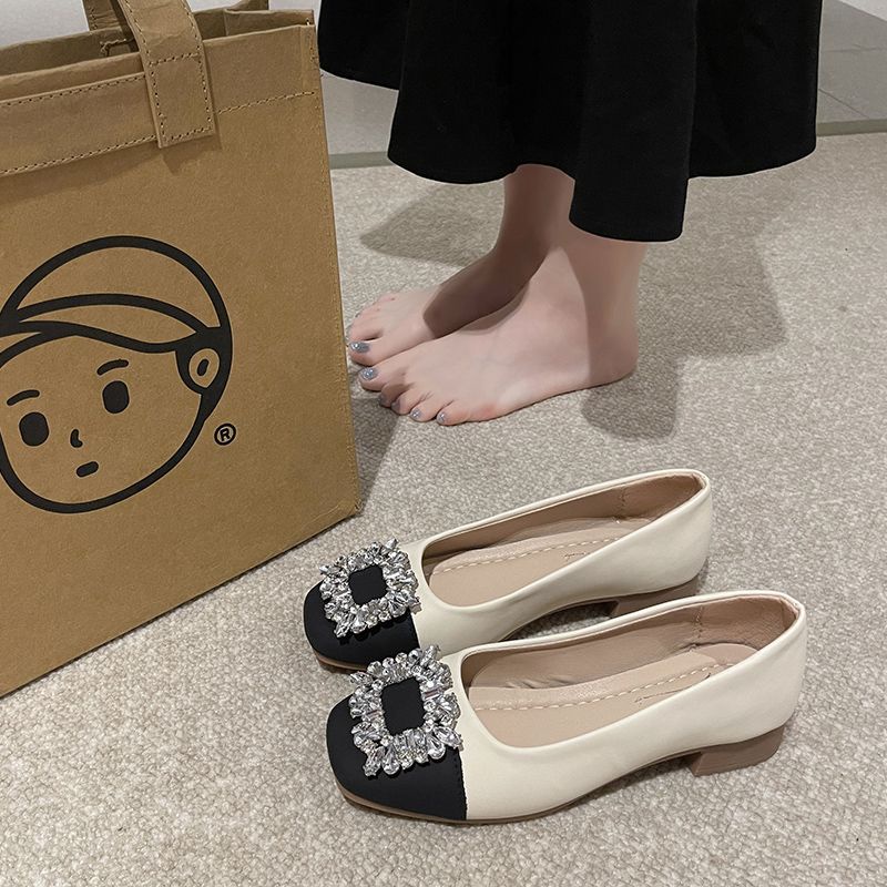 Giày Búp Bê Mũi Vuông Đế Thấp Mềm Mại Thời Trang Mùa Thu Cho Nữ