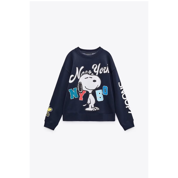 Zara Áo Nỉ Tay Dài Cổ Tròn Form Rộng In Họa Tiết Hoạt Hình Thời Trang Mùa Thu 225643850