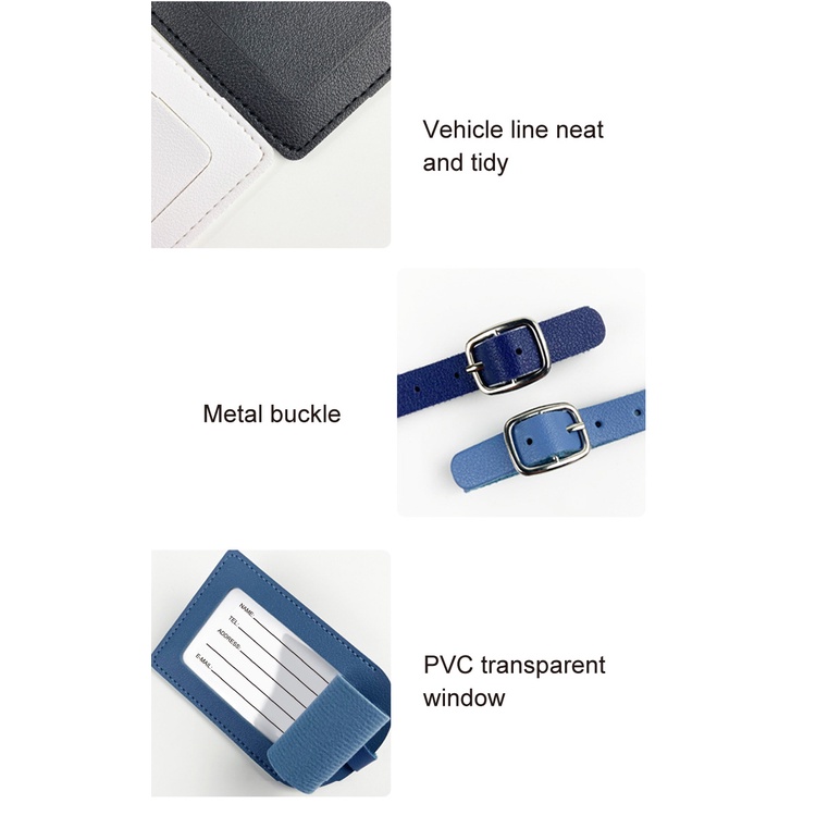 Mới Bao Da pu Màu Trơn Đựng Thẻ Hành Lý Tiện Dụng