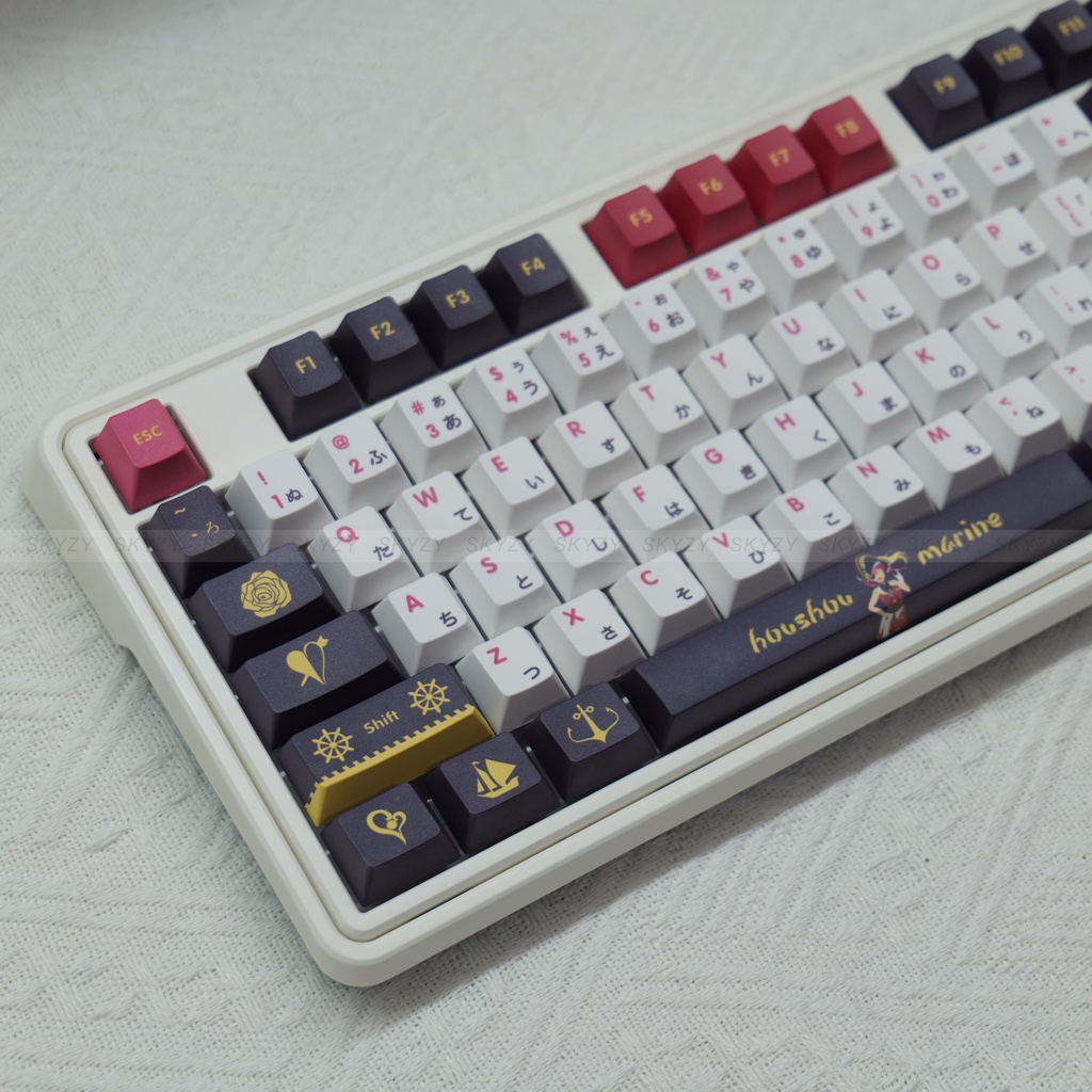 Houshou Marine Keycaps Cherry Profile Anime PBT DYE SUB Bàn Phím Cơ Keycap
