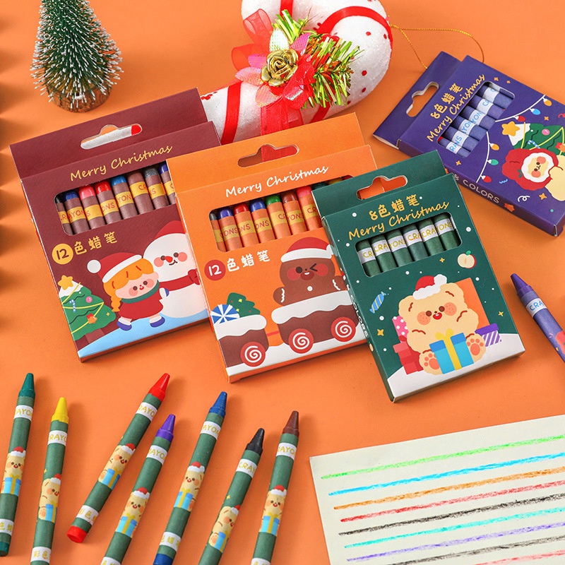 Màu Sắc Bút Chì Màu Vẽ Tranh Sơn Dầu Họa Tiết Giáng Sinh Màu Hồng Sáng Tạo Thích Hợp Làm Quà Tặng