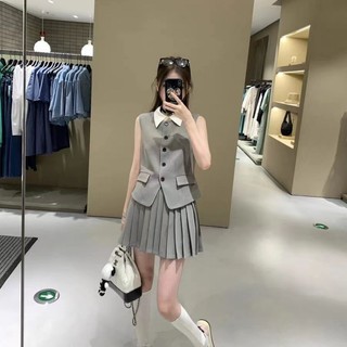 Set áo váy xếp li thời trang mùa hè cho nữ