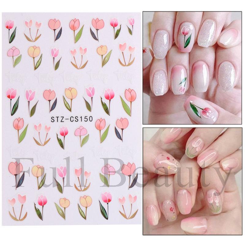Mới Miếng Dán Trang Trí Móng Tay Hình Hoa Cúc / Hoa Đào / Dâu Tây Nhiều Màu Xinh Xắn