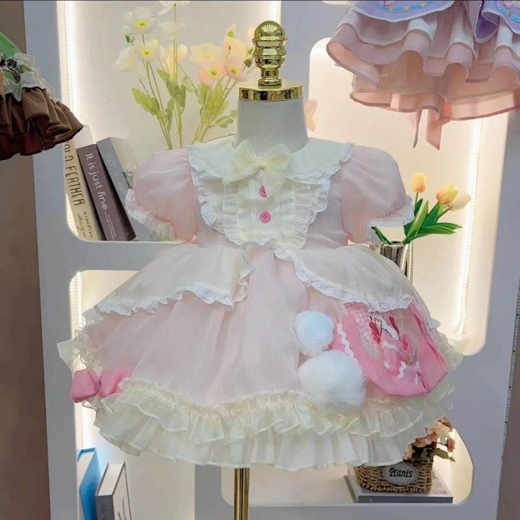 Đầm Công Chúa Phong Cách lolita Xinh Xắn Thời Trang Mùa Hè Cho Bé Gái