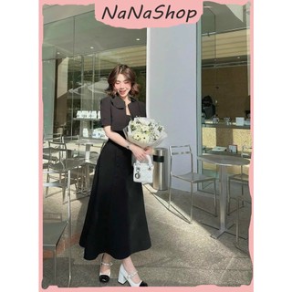 Đầm nữ thời trang chất cotton lạnh hai dây dáng dài suông phối túi trước kèm áo khoác croptop thanh lịch, nhã nhặn