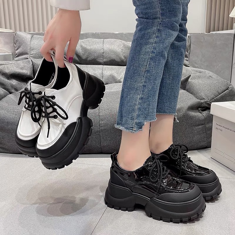 Giày oxford đế cao 6cm da bóng hàng quảng châu